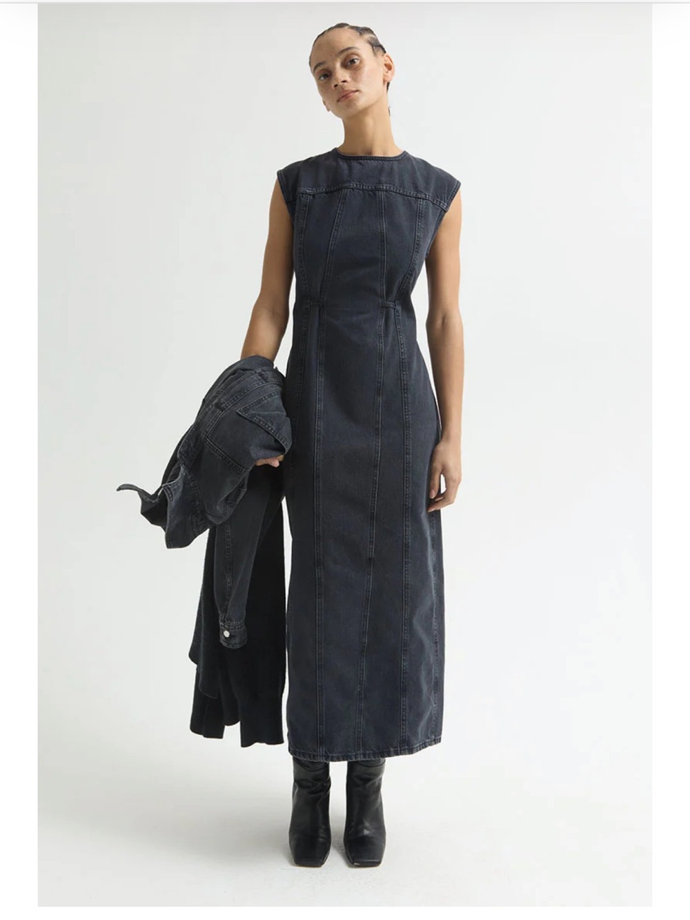 DALA Sleeveless Dark Denim Maxi Dress